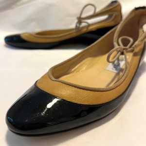 Jimmy Choo Size 36 (5.5 US) Ballet IFlats Black Patent Ankle-tie Tyler Shoes